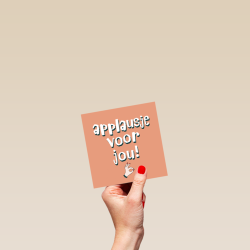 complimentkaart applausje voor jou oranje