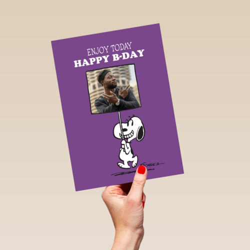 Peanuts Happy Bday Fotokaart