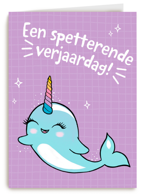 Verjaardagskaart Hallmark | Een Narwal Op Je Spetterende Verjaardag