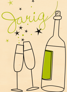 tekening champagne en glazen