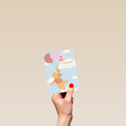 verjaardag kaart meisje winnie de poeh ballonnen