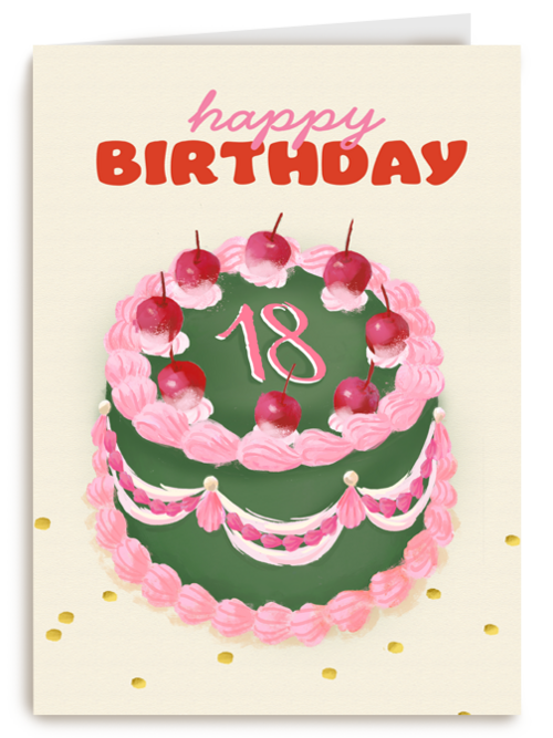 happy birthday cake with 18
