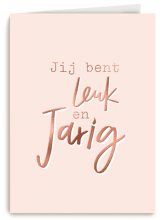 jij bent leuk en jarig in metallic patroon
