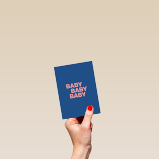 And C Baby Baby Baby kaart blauw