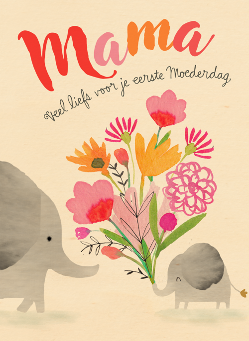 Houten Kaart Moederdag | Houten Kaart Hallmark | Moederdag | Moederdag Veel Liefs Eerste