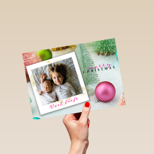 Kerstkaart fotokaart 2 kinderen