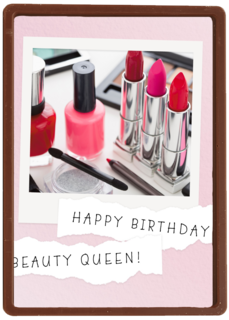 Verjaardagskaart tiener meisje Makeup spullen