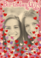 fotokaart birthday girl roze met hartjes