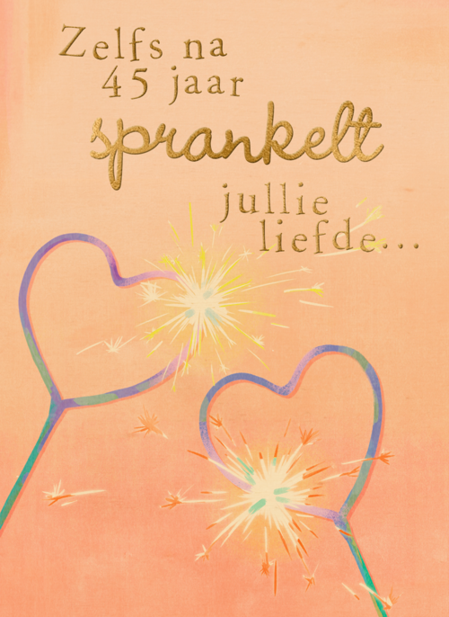 Houten Kaart Huwelijksjubileum | Houten Kaart Hallmark | Huwelijksjubileum | Zelfs Na 45 Jaar Sprankelt De Liefde