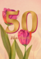 Verjaardagskaart vrouw 50 van harte