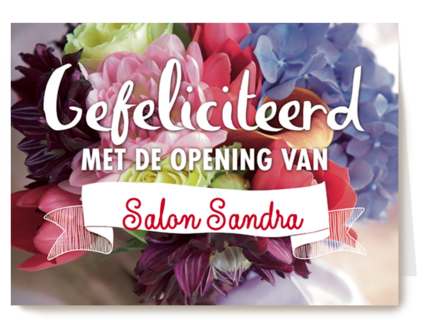 gefeliciteerd opening bloemen