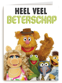 beterschap kaart muppets kermit miss piggy