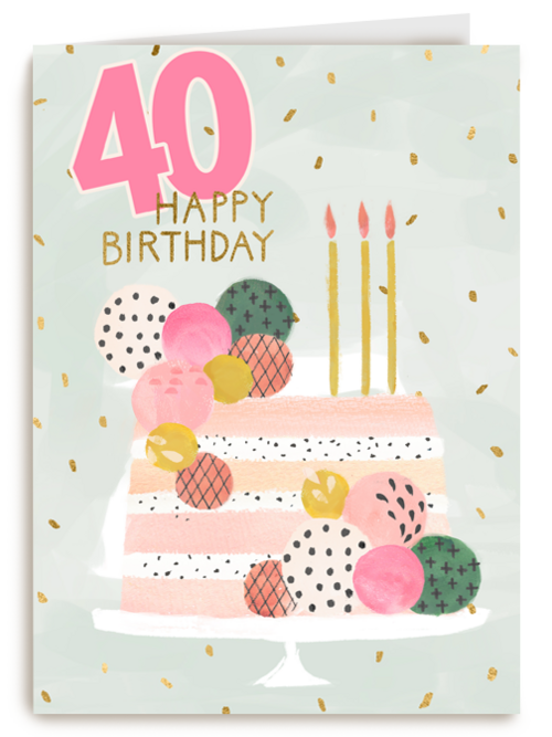 40 happy birthday met taart
