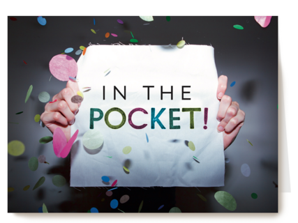 party decorations kaart met de tekst in the pocket