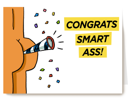 geslaagd kaart congrats smartass