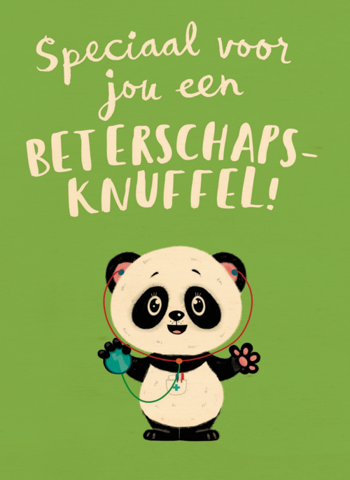 Houten Kaart Beterschapskaarten | Houten Kaart Hallmark | Beterschapskaarten | Beterschapsknuffel Van Een Panda
