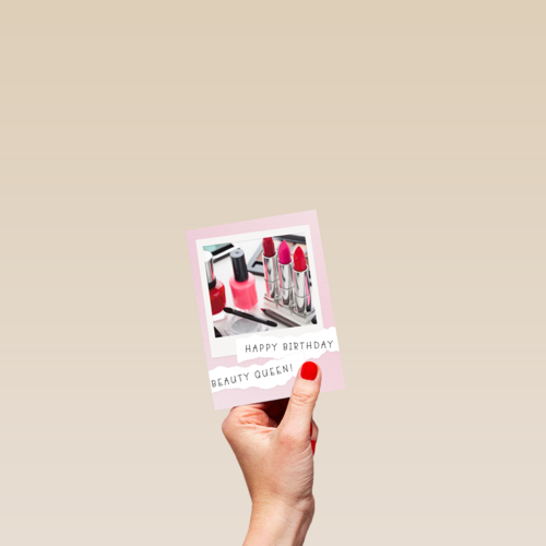 Verjaardagskaart tiener meisje Makeup spullen