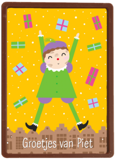 Sinterklaaskaart Groetjes van Piet