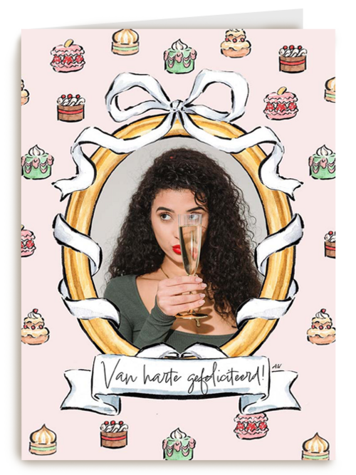 Verjaardagskaart foto cupcakes en spiegel