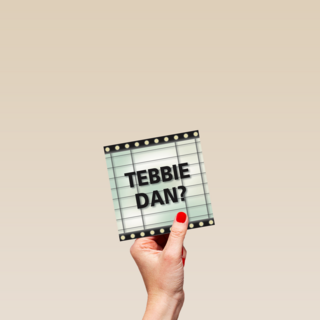 letterbord kaart met de tekst tebbie dan