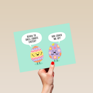 Paaskaart met grappige Paaseitjes