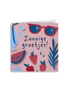 Zonnige groetjes roze