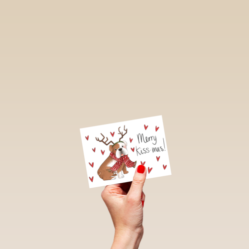 Kerstkaart Matia Studio merry kiss mas