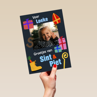 Sinterklaas Fotokaart Groetjes Sint En Piet