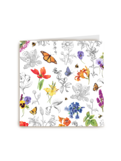 Kaart flowers by Marjolein Bastin Blanco bloemen en vlinders