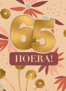 Verjaardagskaart bloemen 65 hoera