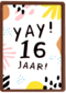 Verjaardagskaart Tiener jongen meisje 16 jaar yay