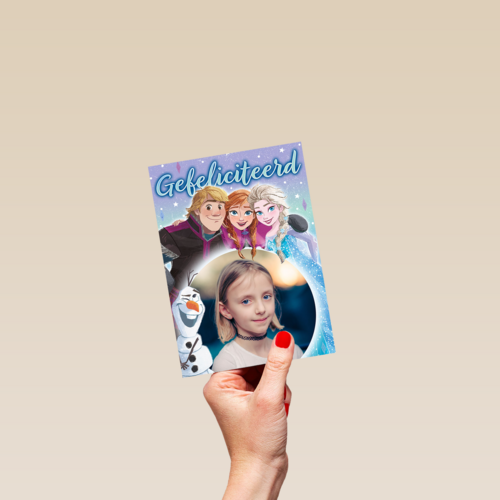 Frozen foto verjaardagskaart Elsa Anna Olaf Sven