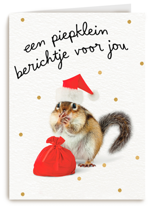 Kerstkaart hart onder de riem Een piepklein berichtje voor jou