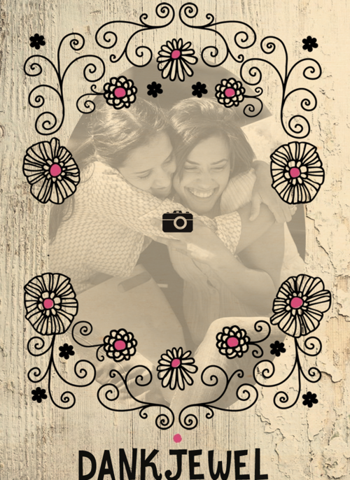 Houten Kaart | Fotokaart Dank Je Wel Sierlijk Patroon