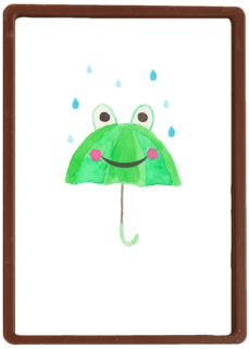 Blanco kaart kikker paraplu