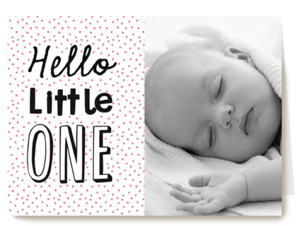 fotokaart hello little one roze