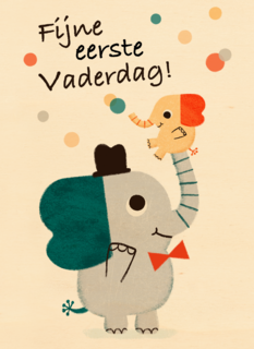 Vaderdagkaart olifantjes eerste Vaderdag