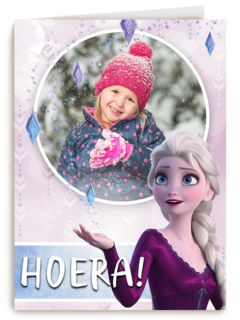Frozen foto verjaardagskaart hoera