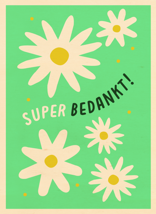 Houten Kaart | Suber Bedankt Kaart Bloemen