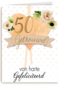 huwelijkskaart 50 jaar getrouwd hart bloemen