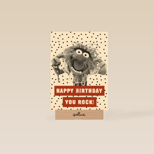 verjaardag kaart muppets animal happy birthday you rock