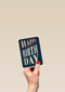 Verjaardagskaart happy birthday blauw