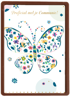 Proficiat met je communie vlinder