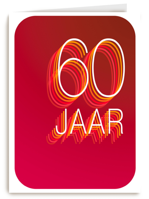 Verjaardagskaart 60 jaar rood
