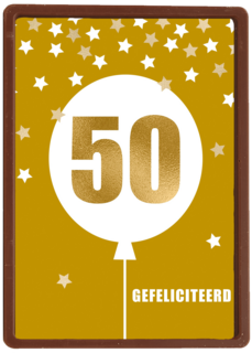 Verjaardagskaart leeftijden 50 ballon