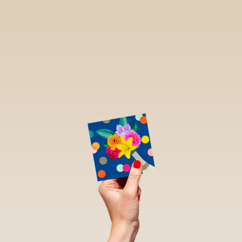 Felicitatiekaart champagne met bloemen