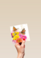 Kaart flowers by Marjolein Bastin vlinders roze geel