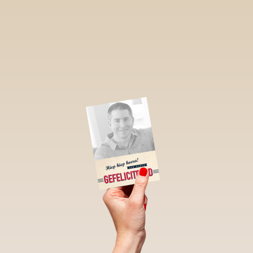 fotokaart hiep hiep hoera van harte gefeliciteerd