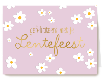 Bloemen Roze Lentefeest felicitatie