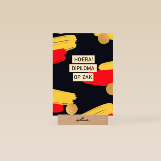 hoera diploma op zak met belgische vlag